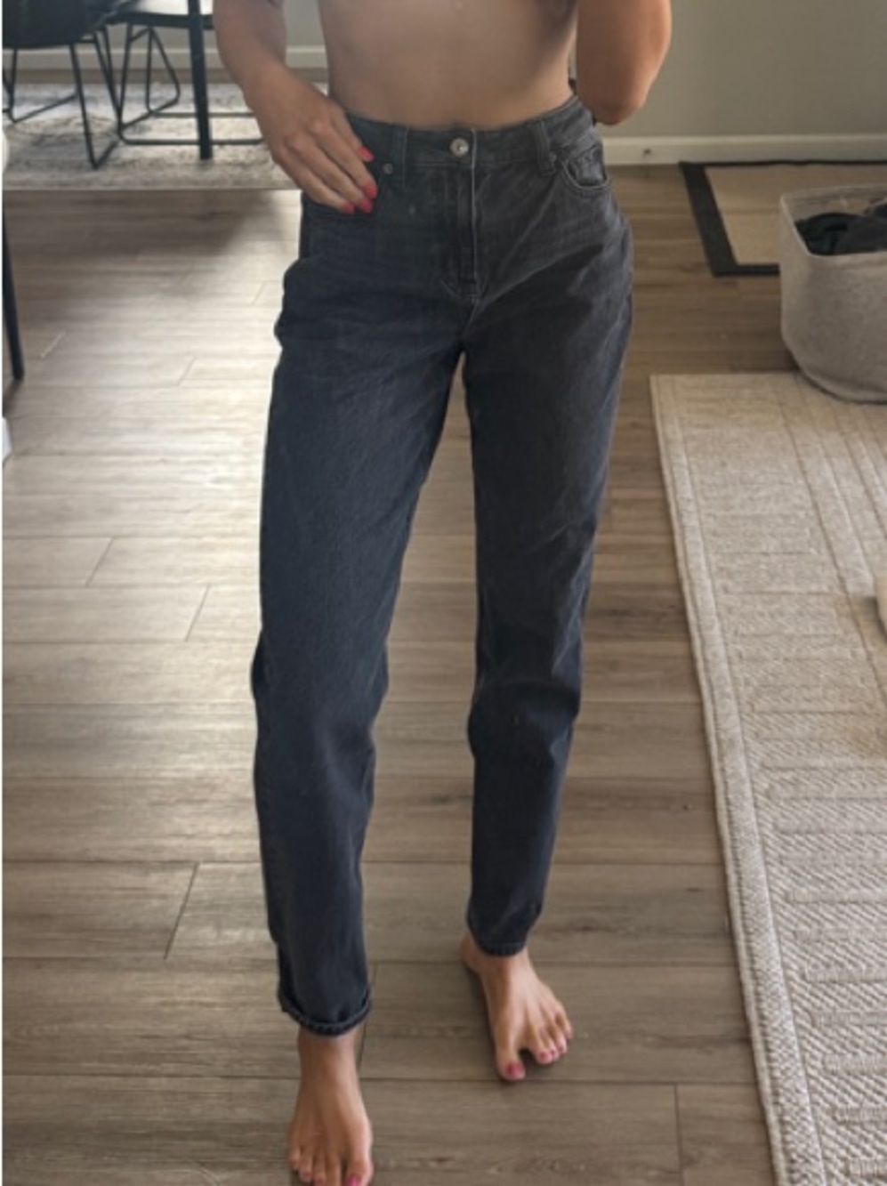 American Eagle Outfitters Boyfriend Jeans - Dark Blue Wash